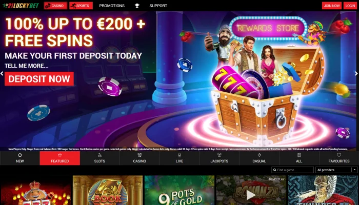 21LuckyBet Casino — screenshot