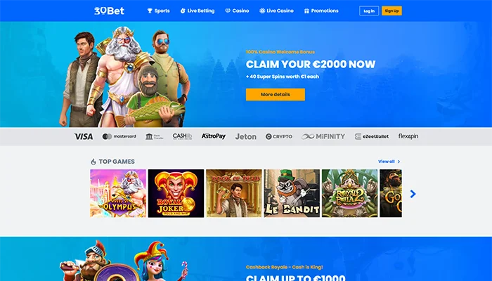 30Bet Casino — screenshot