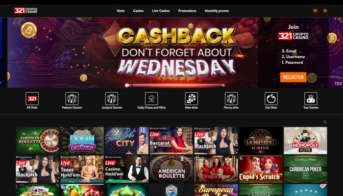 321Crypto Casino — screenshot