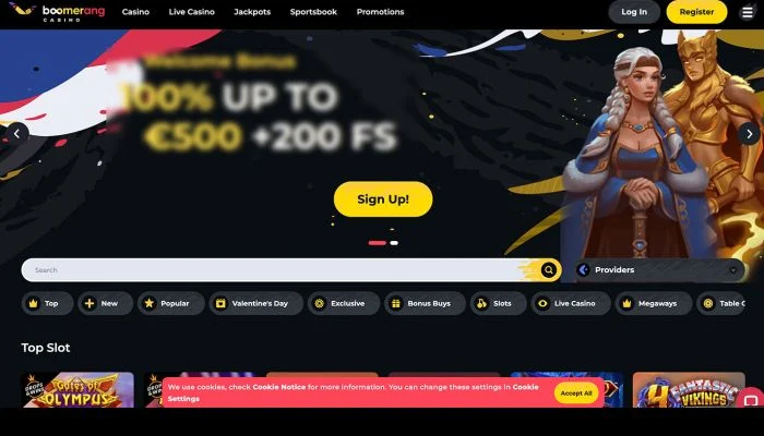 Boomerang Casino — screenshot