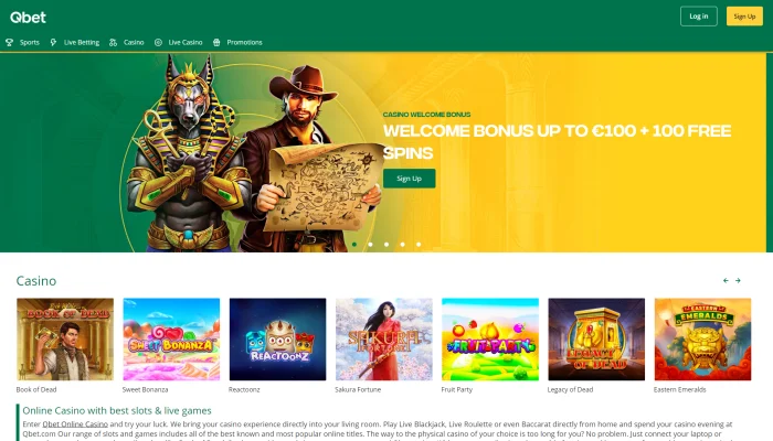 Qbet Casino — screenshot
