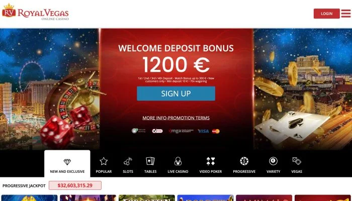 Royal Vegas Casino — screenshot