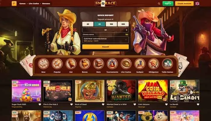 Smokace Casino — screenshot