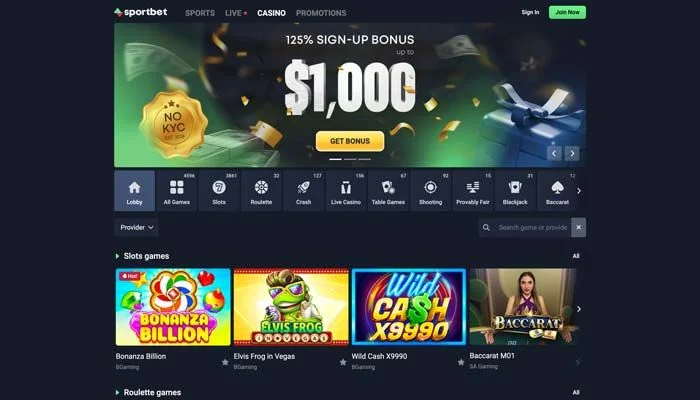 Sportbet.One Casino — screenshot