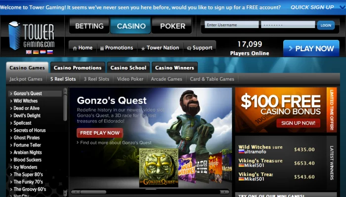 Tower Gaming Casino — screenshot