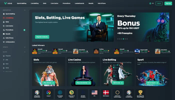 Vave Casino — screenshot
