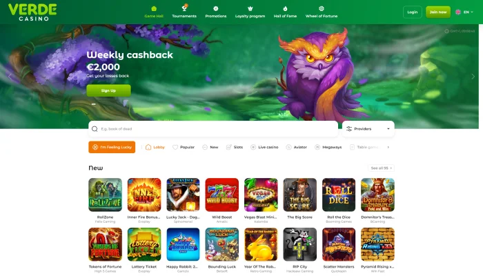 Verde Casino — screenshot