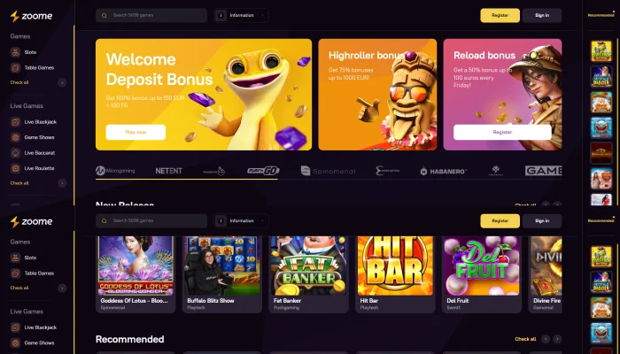Zoome Casino — screenshot