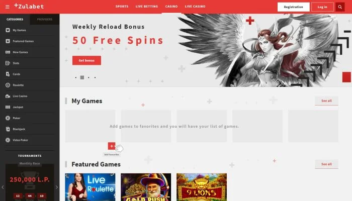 Zulabet Casino — screenshot