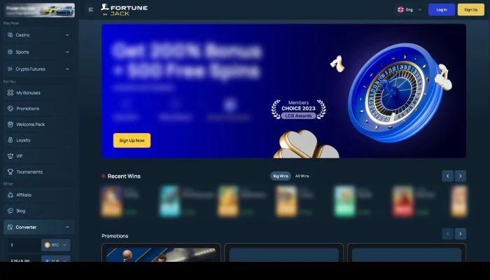 FortuneJack Casino — screenshot