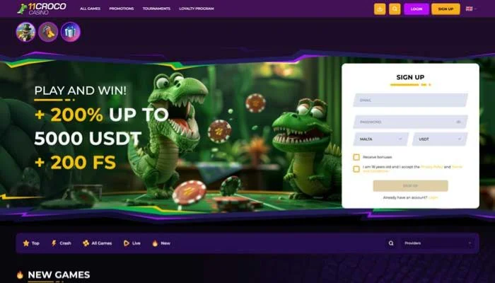 11CROCO Casino — screenshot