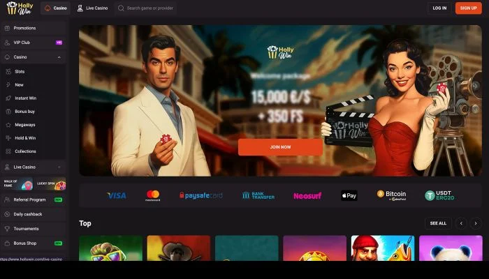 HollyWin Casino — screenshot
