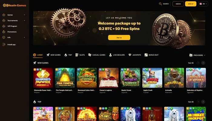 Bitcoin Games Casino — screenshot