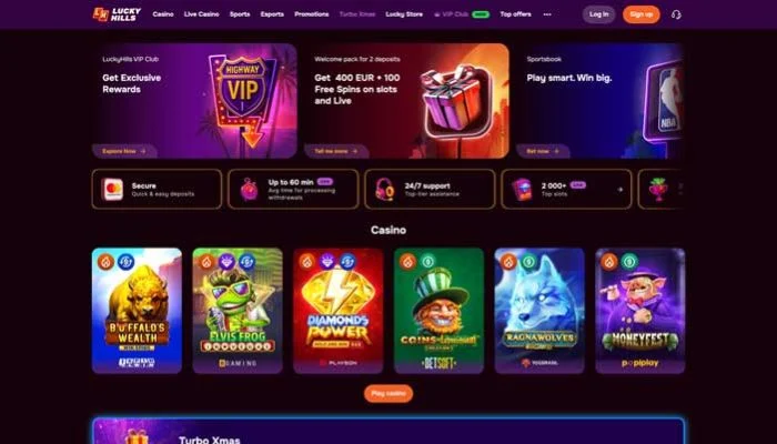 LuckyHills Casino — screenshot