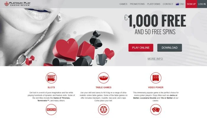 Platinum Play Casino — screenshot