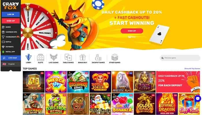 Crazy Fox Casino — screenshot