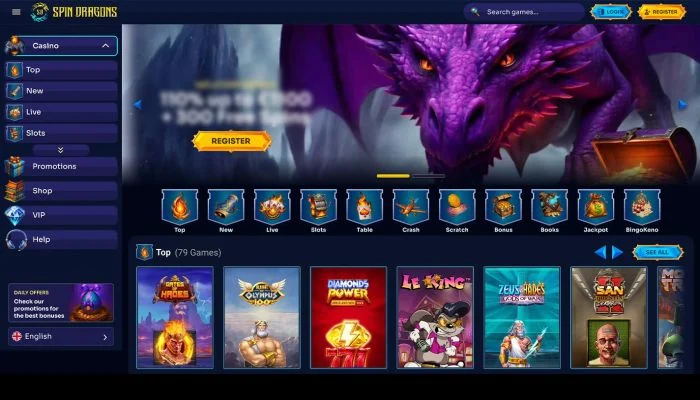 SpinDragons Casino — screenshot