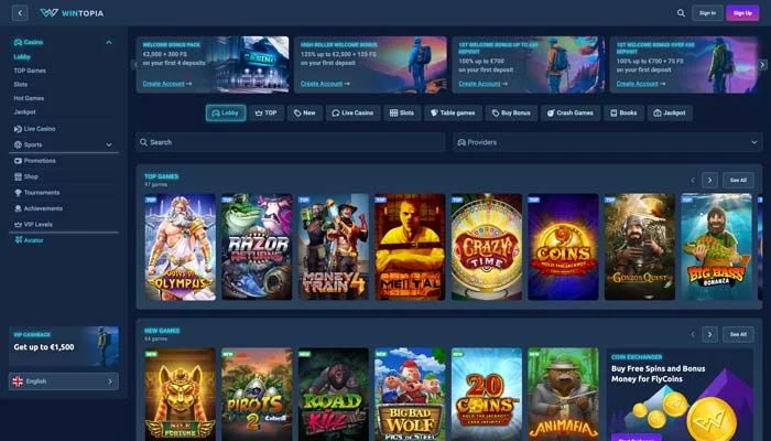 Wintopia Casino — screenshot