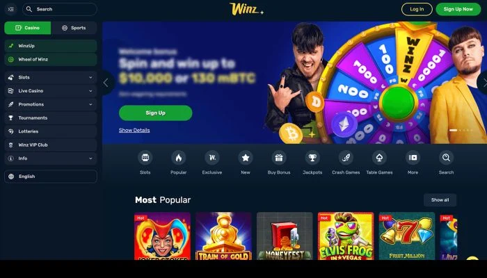Winz.io Casino — screenshot
