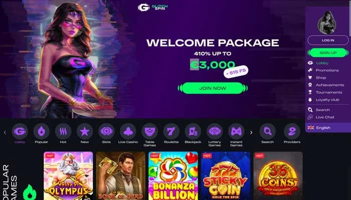 Glitchspin Casino — screenshot