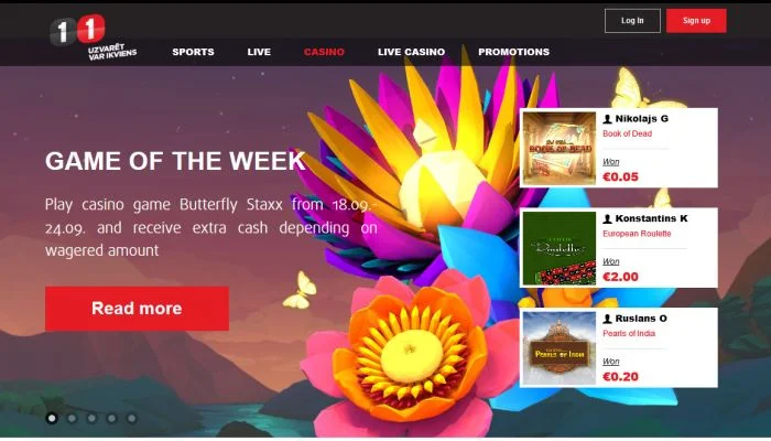 11.lv Casino — screenshot