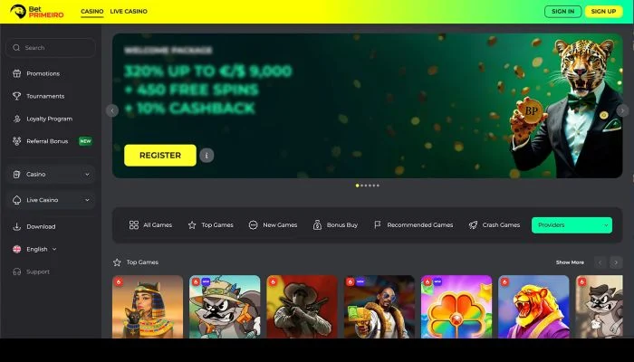 BetPRIMEIRO Casino — screenshot