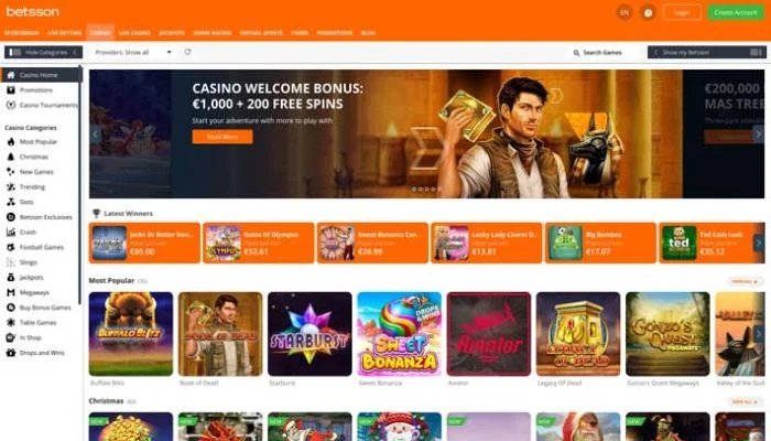 Betsson Casino — screenshot