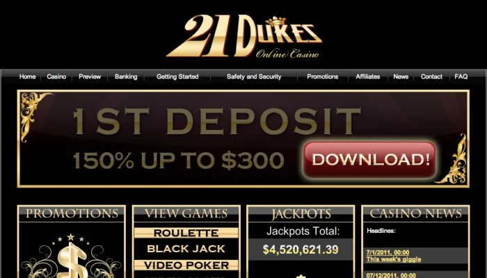 21 Dukes Casino — screenshot