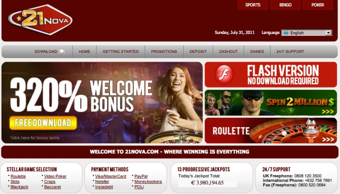 21 Nova Casino — screenshot