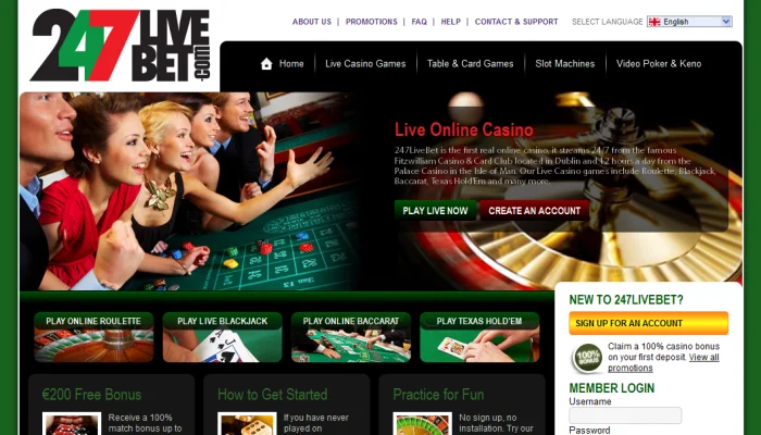 247LiveBet Casino — screenshot