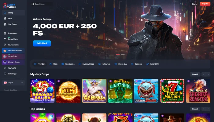 Lucky Hunter Casino — screenshot