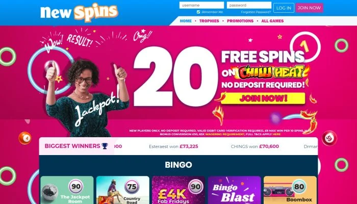 New Spins Casino — screenshot