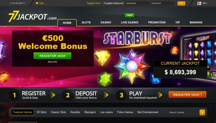77 Jackpot Casino — screenshot