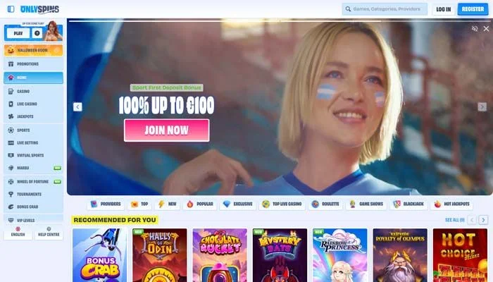 OnlySpins Casino — screenshot