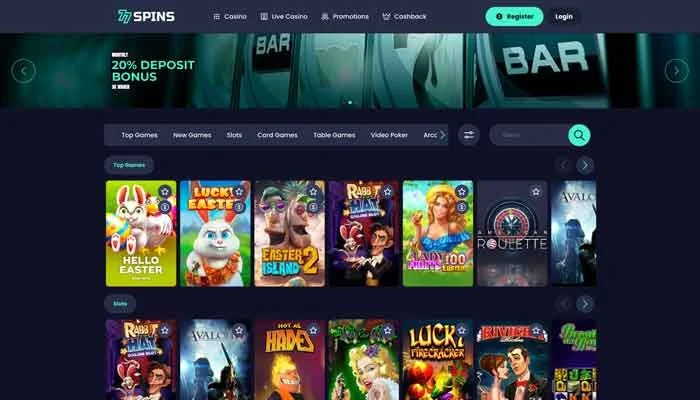 77Spins Casino — screenshot