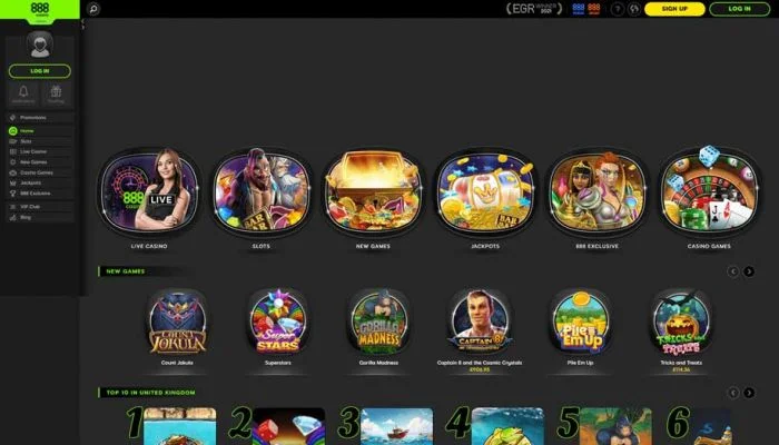 888 UK Casino — screenshot
