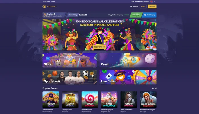 Roobet Casino — screenshot