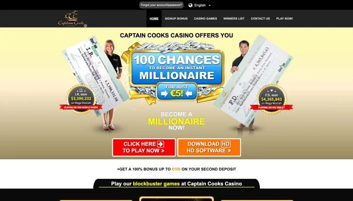 Captain Cooks Casino — screenshot