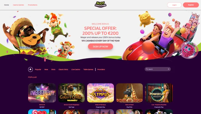 Slotparadise Casino — screenshot