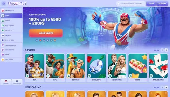 Spinrollz Casino — screenshot