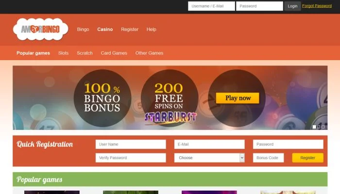 AmorBingo Casino — screenshot