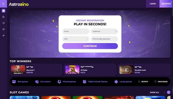 Astrozino Casino — screenshot