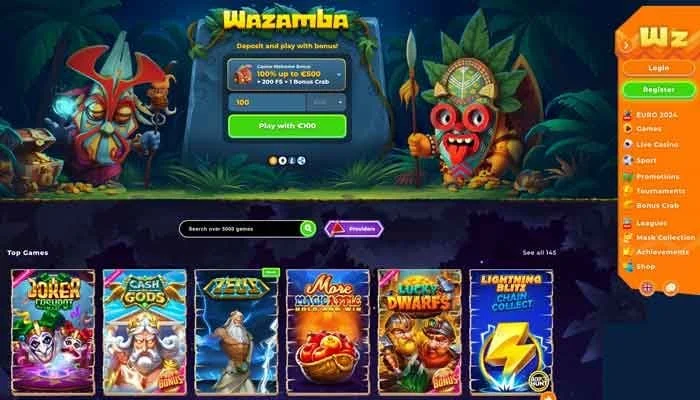 Wazamba Casino — screenshot