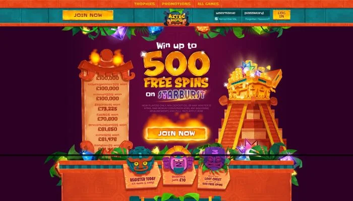 Aztec Wins Casino — screenshot