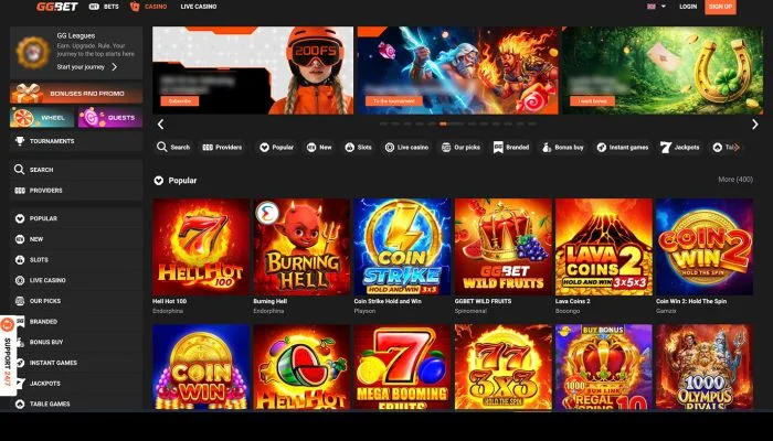 GGbet Casino — screenshot