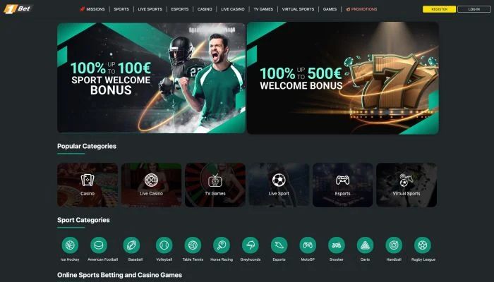 1Bet Casino — screenshot