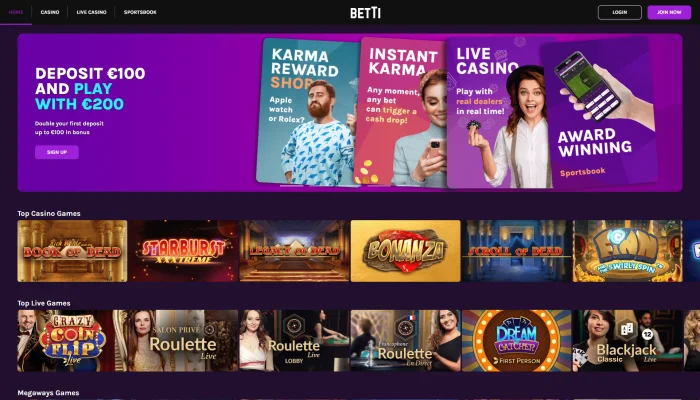 Betti Casino — screenshot