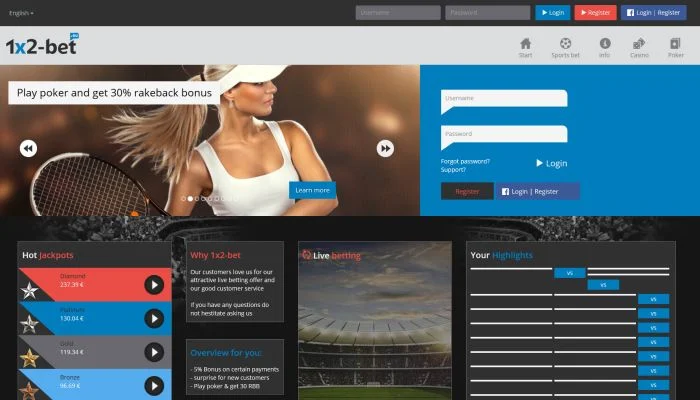 1x2-bet Casino — screenshot
