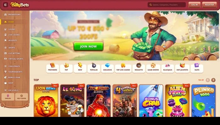 BillyBets Casino — screenshot