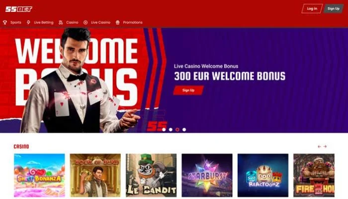 55BET Casino — screenshot